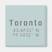 トロント緯度経度 マグネット (正面)