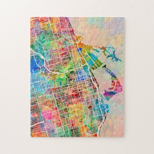 トロント都市通り地図 ジグソーパズル (縦)