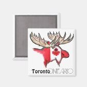 トロント・オンタリオ州カナダ国旗の磁石 マグネット (正面/裏面)