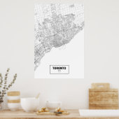 トロント、オンタリオ州(黒オン白) ポスター (キッチン)
