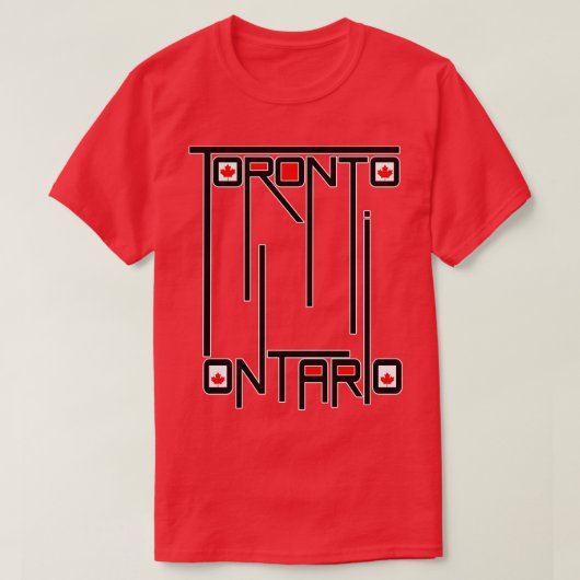 トロント・オンタリオ・カナダ国旗 Tシャツ (デザイン正面)