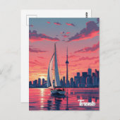 トロント・カナダ旅行の帆船 ポストカード (正面/裏面)