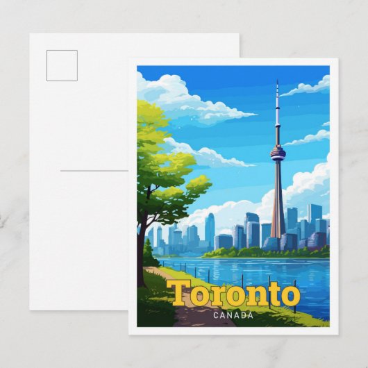 トロント カナダ 旅行 ヴィンテージ イラスト ポストカード (正面/裏面)