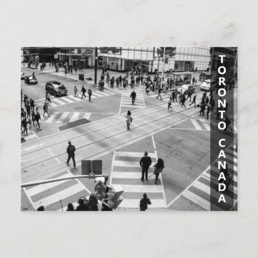 トロント，カナダ： Yonge-Dundas Intersection in B&W ポストカード (正面)