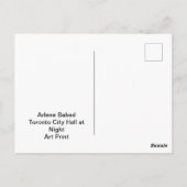 トロント・シティ・ホールat Night ポストカード (裏面)