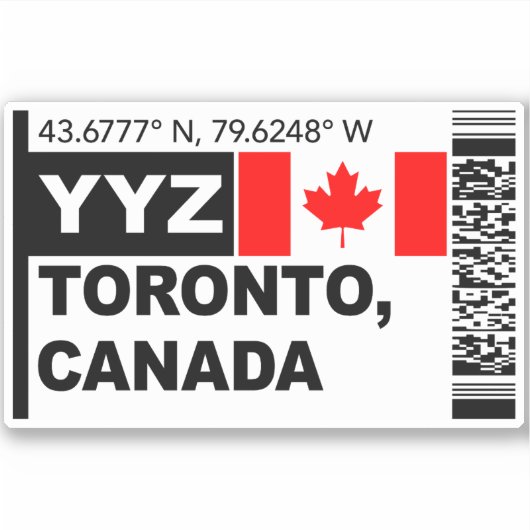 トロント YYZ 搭乗券 - カナダ旅行 シール (正面)