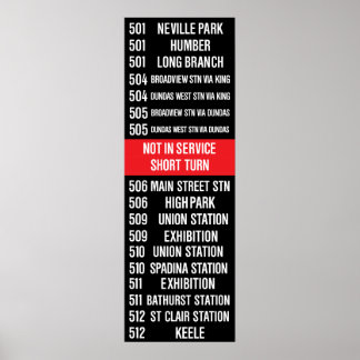 トロントCLRV/ALRV路面電車ローラーサイン ポスター