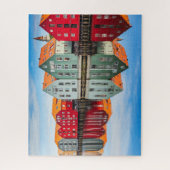 トロンドハイムノルウェーフィヨルドレッド&グリーンホームズ ジグソーパズル (縦)