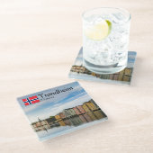 トロンハイムノルウェーお土産 ガラスコースター (アングル)