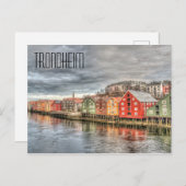 トロンハイムノルウェーウォーターフロント ポストカード (正面/裏面)