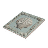 トロンプ・ルイユの海洋生物ホタテ貝 ID1190d タイル (側面)