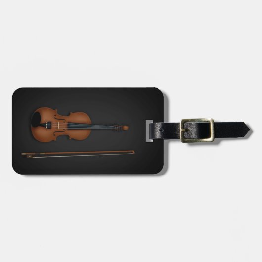 トロンペロエイルヴァイオリン&ボウミュージカル楽器ケース ラゲッジタグ (正面横)