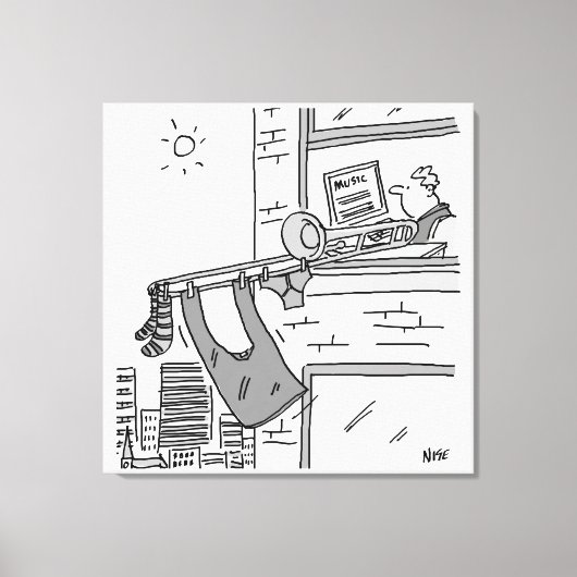 トロンボおもしろいン選手ミュージシャン キャンバスプリント (正面)