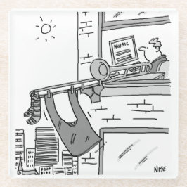 トロンボおもしろいン選手。トロンボニスト ガラスコースター