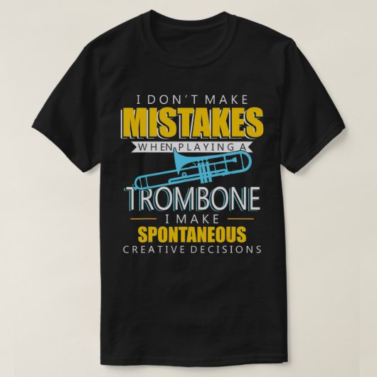 トロンボおもしろいン音楽楽器プレーヤー Tシャツ (デザイン正面)