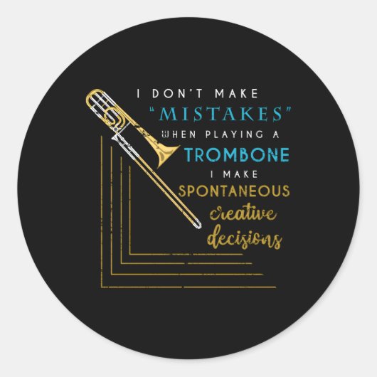 トロンボニストジャズミュージシャンマーチングバンドトロンボーン ラウンドシール (正面)