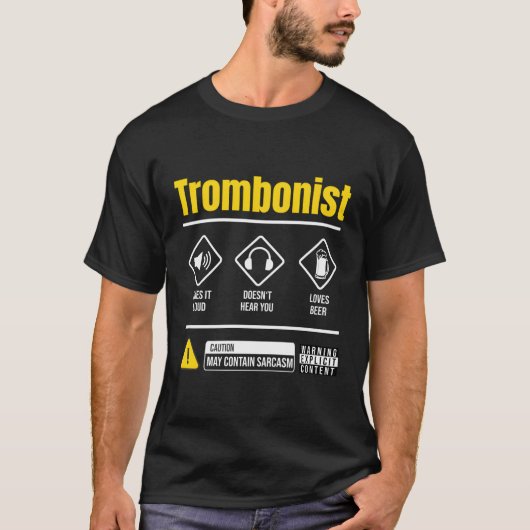 トロンボニストロ用トロンボネプレーヤー指示Ual Tシャツ (正面)