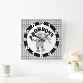 トロンボロボット文字 スクエア壁時計 (ホーム)