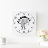 トロンボロボット文字 スクエア壁時計 (ホーム)