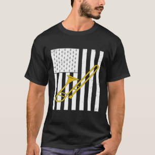 トロンボンアメリカ国旗トロンボントランペットプレーヤー1 Tシャツ