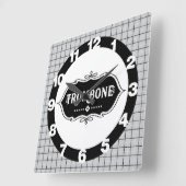 トロンボンエンブレム スクエア壁時計 (傾斜)