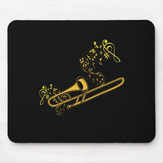 トロンボンプレーヤーブラスミュージック楽器ビッグバンド マウスパッド (正面)