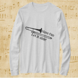 トロンボーンのおもしろいをスライドさせる Tシャツ