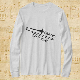 トロンボーンのおもしろいをスライドさせる Tシャツ