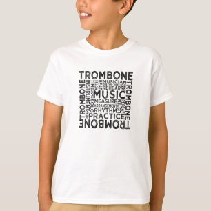 トロンボーンのタイポグラフィ Tシャツ