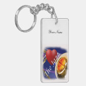 トロンボーンのミュージシャン愛キーホルダーかKeychain キーホルダー (正面左)