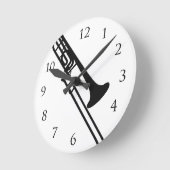 トロンボーンの壁のかちりと言う音 ラウンド壁時計 (傾斜)