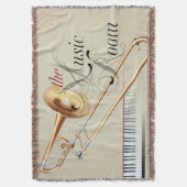 トロンボーンの投球毛布 スローブランケット (正面縦)
