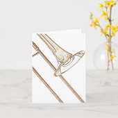 トロンボーンの挨拶状 カード (黄色い花)