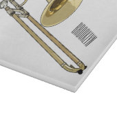 トロンボーンの漫画イラスト カッティングボード (角)