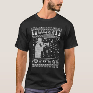 トロンボーンの醜いクリスマスシャおもしろいツバンドTシャツT Tシャツ