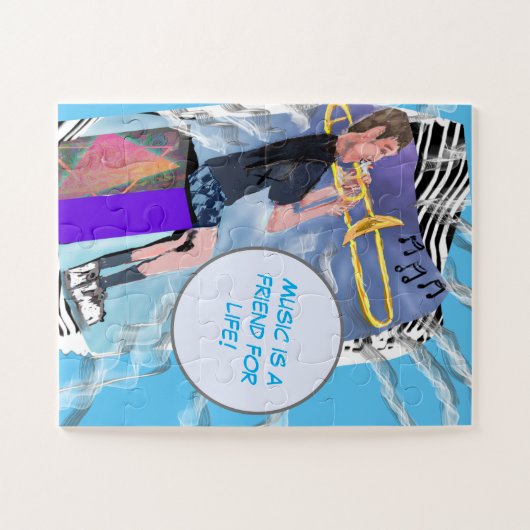 トロンボーンの音楽は一生の友達! ジグソーパズル (横)