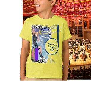 トロンボーンの音楽は一生の友達! Tシャツ