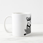 トロンボーンを遊んでいるアライグマ コーヒーマグカップ (左)