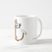 トロンボーンを遊んでいるカワウソ コーヒーマグカップ (正面右)