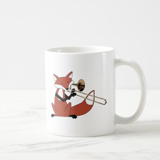 トロンボーンを遊んでいるキツネ コーヒーマグカップ (右)