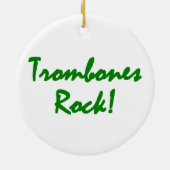 トロンボーンを遊んでいるリス セラミックオーナメント (裏面)