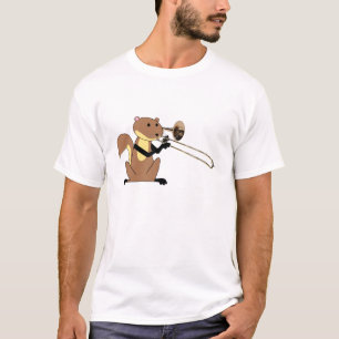 トロンボーンを遊んでいるリス Tシャツ