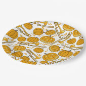 トロンボーンハロウィーンパンプキンパターン ペーパープレート (アングル)