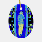 トロンボーンミュージシャンとイニシャルオーナメント セラミックオーナメント (裏面)