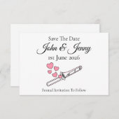 トロンボーンミュージシャンウェディング日付を保存 (正面/裏面)