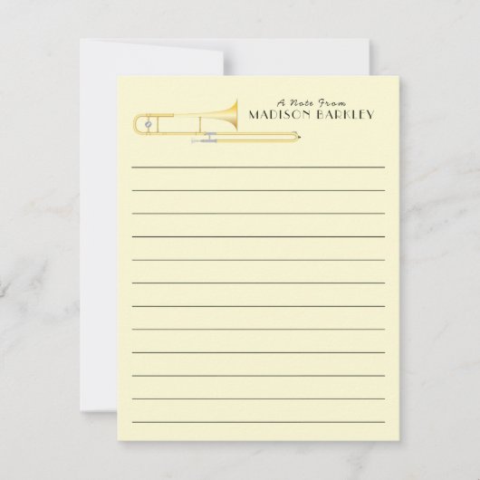 トロンボーンミュージシャンバンド先生サンキューカード サンキューカード (正面)