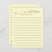 トロンボーンミュージシャンバンド先生サンキューカード サンキューカード (正面/裏面)