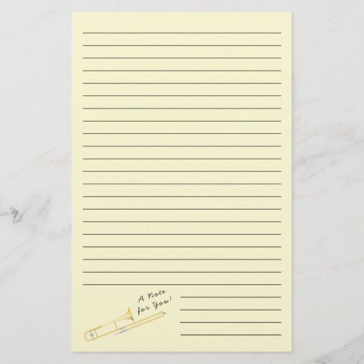 トロンボーンミュージシャン先生文具 便箋 (裏面)