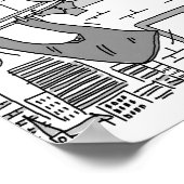 トロンボーン奏者が洗濯物を干す ポスター (角)