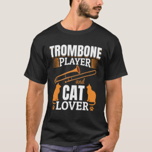 トロンボーン奏者と猫用トロンボーン奏者と猫 Tシャツ
